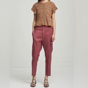 Isabel Marant Etoile Oah City Trouser Tapered High Rise Linen Trouser Pant 36